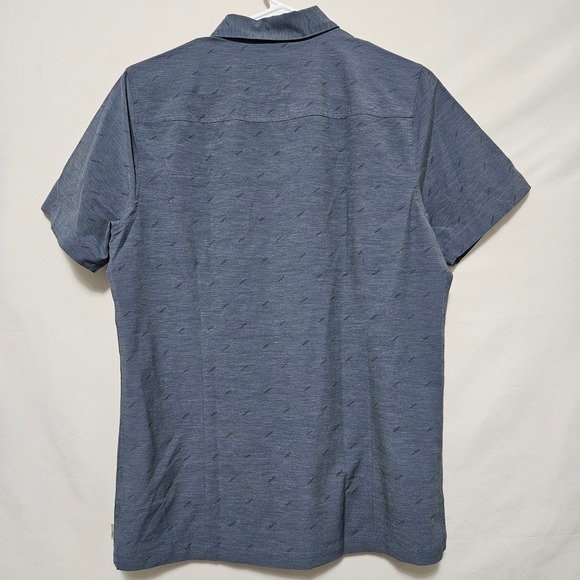 Vuori Men Bridge Short Sleeve Button Down Shirt Gray Pattern Stretch Small V184 - Picture 2 of 13